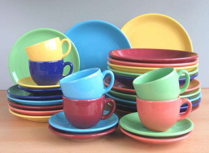 Preview: Bunt 6 Farben Keramikservice Serie