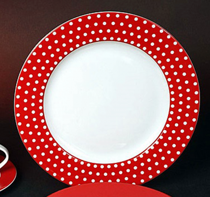Rotkäppchen Punkte Speise Teller 6er pack