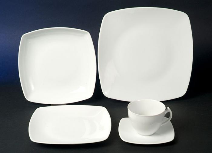 Akzent Weiss Porzellan Service
