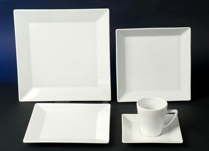 Quadrat Weiss Porzellanservice Serie