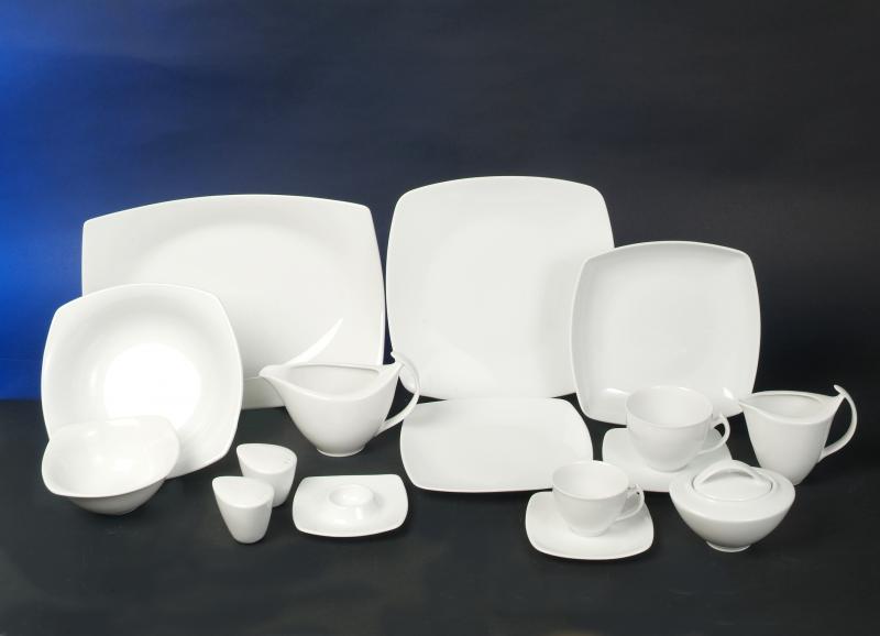 Akzent Weiss Porzellan Service