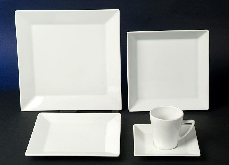 Quadrat Weiss Porzellanservice Serie